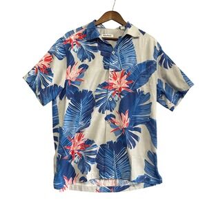 Tommy Bahama Mens Button Up Shirt Sz L Silk Blend Hawaiian  Floral Camp Relax